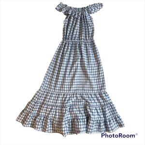 Max Studio Nightingale Dress Check pattern Blue and White size small